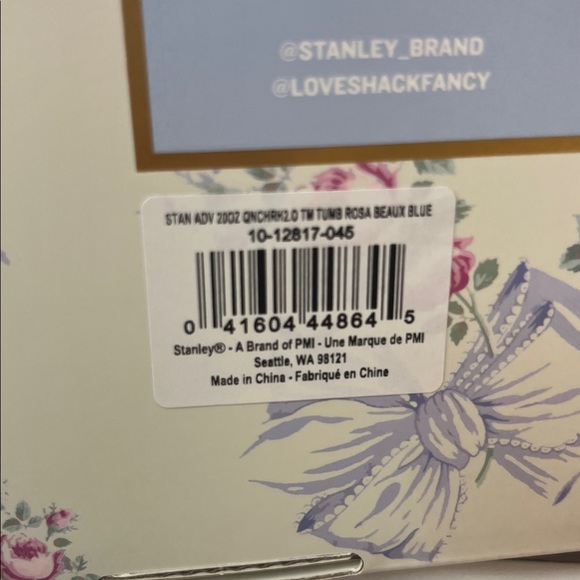 Stanley x LoveShackFancy NIB Quencher Tumbler 20 oz Rosa Beaux Blue Rare New - Picture 6 of 6